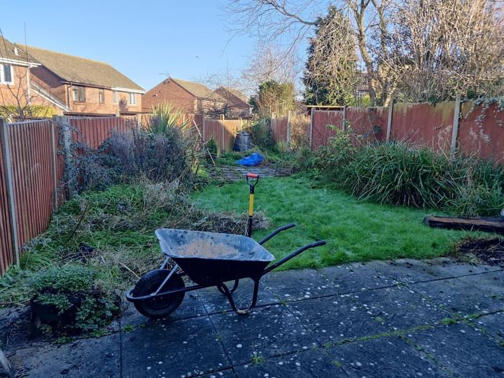 Back garden before landscaping, new lawn, paving and fence improvements - Nix Fix Handiman